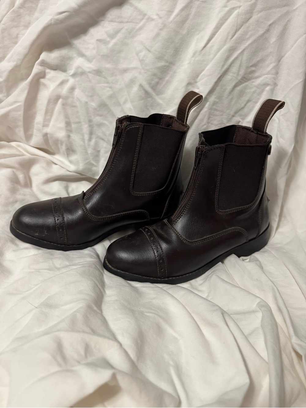 Kids Dark Brown zip up Riding Boots